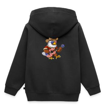 Pygargue à tête blanche d’Amérique - Sweat Premium à capuche enfant bio - noir - Dos - AI Model Kid Male (0cm)