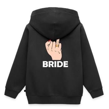 Mariage mariage majeur mariage - Sweat Premium à capuche enfant bio - noir - Dos - AI Model Kid Male (0cm)