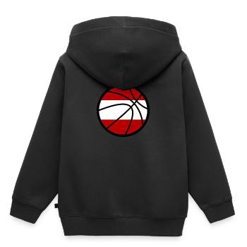 Basketball Österreich - Kinder Premium Organic Hoodie - Schwarz - Hinten - AI Model Kid Male (0cm)