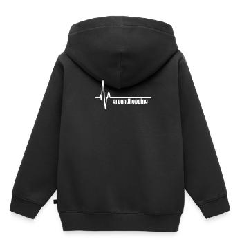 Cadeau de passe-temps de stade de football - Sweat Premium à capuche enfant bio - noir - Dos - AI Model Kid Male (0cm)