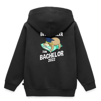 Du refroidisseur de lit au paresseux Bachelor 2022 - Sweat Premium à capuche enfant bio - noir - Dos - AI Model Kid Male (0cm)