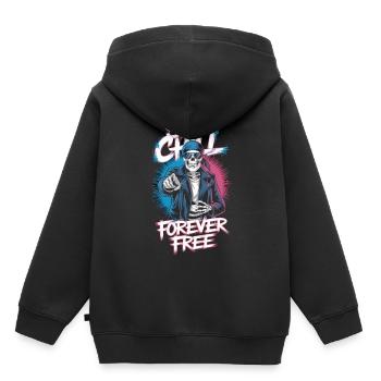 Restez détendu, soyez libre - Sweat Premium à capuche enfant bio - noir - Dos - AI Model Kid Male (0cm)