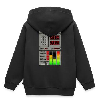 50 Jahre in der Zeit reisen - Zeitreise Computer - Kinder Premium Organic Hoodie - Schwarz - Hinten - AI Model Kid Male (0cm)