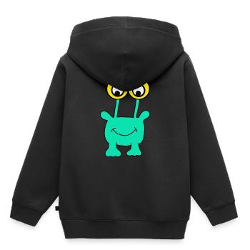 Funny Monster - Kinder Premium Organic Hoodie - Schwarz - Hinten - AI Model Kid Male (0cm)