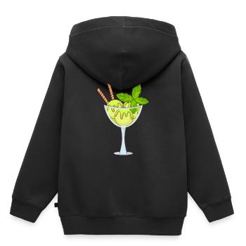 Crème glacée, crème glacée, crème glacée, crème glacée, boule, crème glacée, sundae - Sweat Premium à capuche enfant bio - noir - Dos - AI Model Kid Male (0cm)