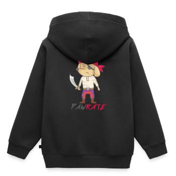 Hund Pirat Piraten Schwert Totenkopf Geschenk - Kinder Premium Organic Hoodie - Schwarz - Hinten - AI Model Kid Male (0cm)