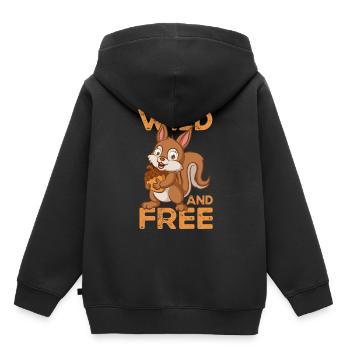 Écureuil écureuil écureuil-amant-S - Sweat Premium à capuche enfant bio - noir - Dos - AI Model Kid Male (0cm)
