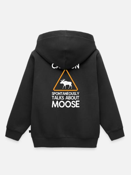 Elch - Kinder Premium Organic Hoodie - Schwarz