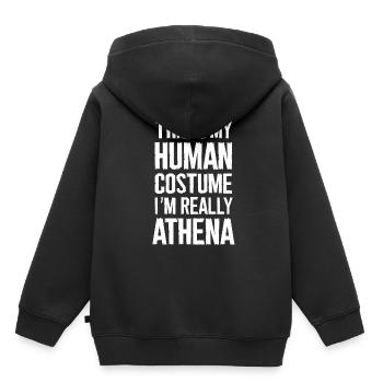 Athena-Göttin Geschenk - Kinder Premium Organic Hoodie - Schwarz - Hinten - AI Model Kid Male (0cm)