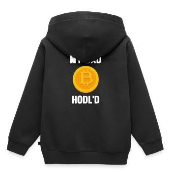 MON PAPA HODL'D Bitcoin - Sweat Premium à capuche enfant bio - noir - Dos - AI Model Kid Male (0cm)