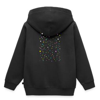 Bunte Punkte, Schön, Modisches Design - Kinder Premium Organic Hoodie - Schwarz - Hinten - AI Model Kid Male (0cm)