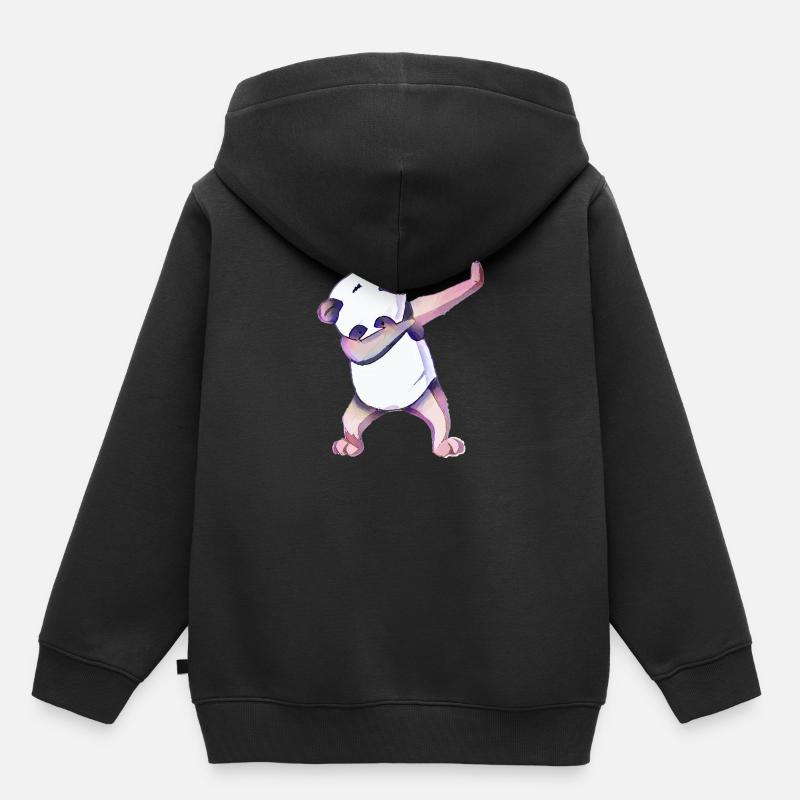 Panda - Sweat Premium à capuche enfant bio - noir