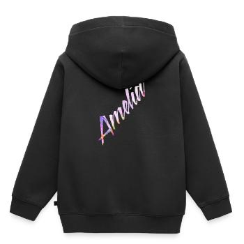 Amelia - Kinder Premium Organic Hoodie - Schwarz - Hinten - AI Model Kid Male (0cm)