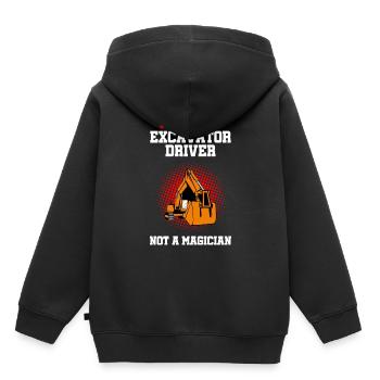 Conception des opérateurs d’équipement lourd et des opérateurs d’excavatrices - Sweat Premium à capuche enfant bio - noir - Dos - AI Model Kid Male (0cm)