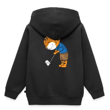 Tiger Golfschläger Abschlag Wood Geschenk Golf - Kinder Premium Organic Hoodie - Schwarz - Hinten - AI Model Kid Male (0cm)