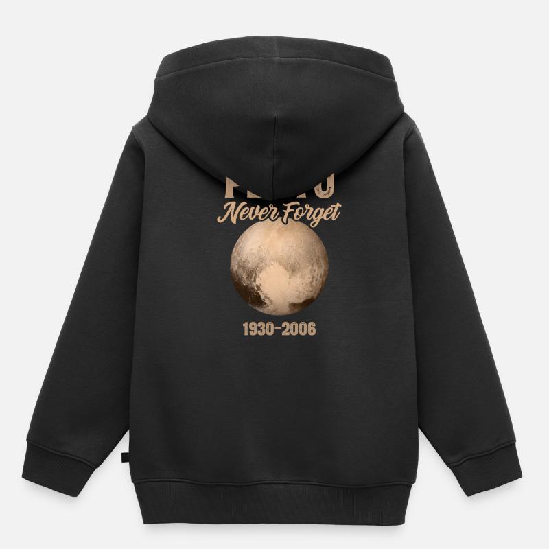 Pluto Never Forget - Kinder Premium Organic Hoodie - Schwarz