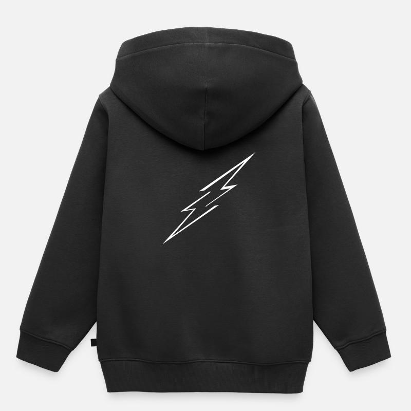 Lightning cool vector design bolt - Kids Premium Organic Hoodie - black