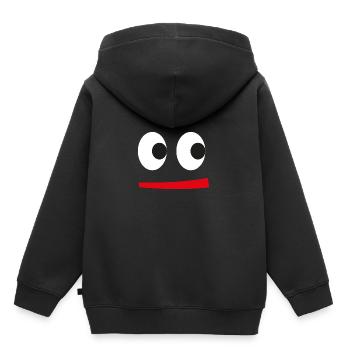 drôle - Sweat Premium à capuche enfant bio - noir - Dos - AI Model Kid Male (0cm)