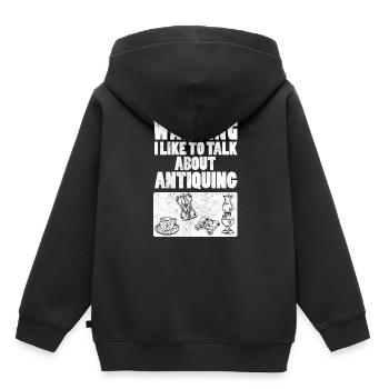 Avertissement J’aime parler de l’antiquité antique - Sweat Premium à capuche enfant bio - noir - Dos - AI Model Kid Male (0cm)