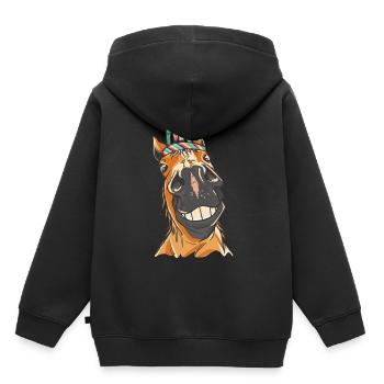 Wilder Westen Westernpferd Pferde Pferd Gaul Ross - Kinder Premium Organic Hoodie - Schwarz - Hinten - AI Model Kid Male (0cm)
