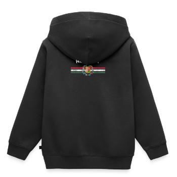 Drapeau hongrois shirt - Hongrois Emblèmes et Hongrie - Sweat Premium à capuche enfant bio - noir - Dos - AI Model Kid Male (0cm)