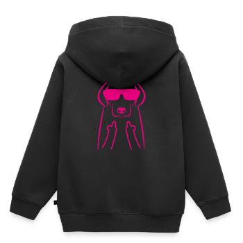 Chien d'amour doigt de dessin animé - Sweat Premium à capuche enfant bio - noir - Dos - AI Model Kid Male (0cm)