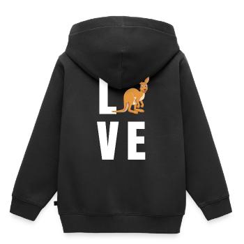 kangourou - Sweat Premium à capuche enfant bio - noir - Dos - AI Model Kid Male (0cm)