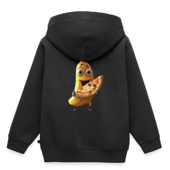 Banane - Kinder Premium Organic Hoodie - Schwarz - Hinten - AI Model Kid Male (0cm)