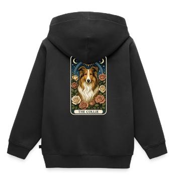 Collie - Kinder Premium Organic Hoodie - Schwarz - Hinten - AI Model Kid Male (0cm)