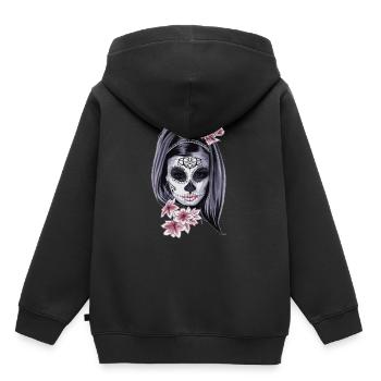 La Catrina - Jour des morts - Sweat Premium à capuche enfant bio - noir - Dos - AI Model Kid Male (0cm)