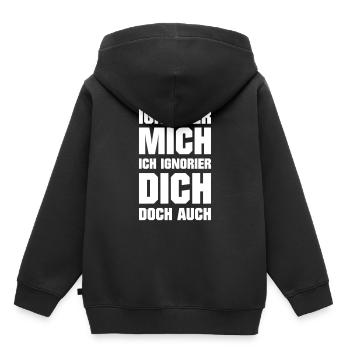 Ignorier mich ich ignorier dich doch auch - Kinder Premium Organic Hoodie - Schwarz - Hinten - AI Model Kid Male (0cm)