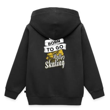 Rollschuhe - Kinder Premium Organic Hoodie - Schwarz - Hinten - AI Model Kid Male (0cm)