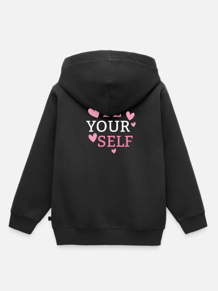 be yourself - Kinder Premium Organic Hoodie - Schwarz
