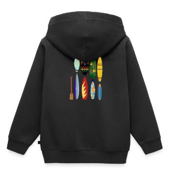 Planche de paddle surf - Sweat Premium à capuche enfant bio - noir - Dos - AI Model Kid Male (0cm)