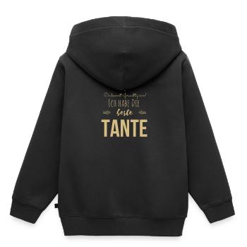 Lieblingstante Tante Geschenk - Kinder Premium Organic Hoodie - Schwarz - Hinten - AI Model Kid Male (0cm)