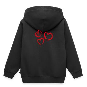Coeur coeur - Sweat Premium à capuche enfant bio - noir - Dos - AI Model Kid Male (0cm)