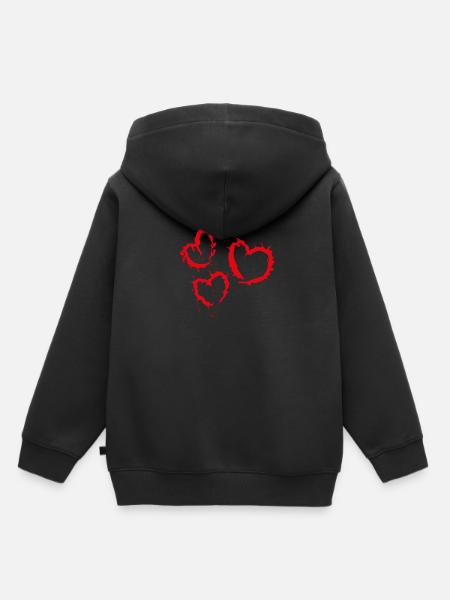 Herz Herzen - Kinder Premium Organic Hoodie - Schwarz