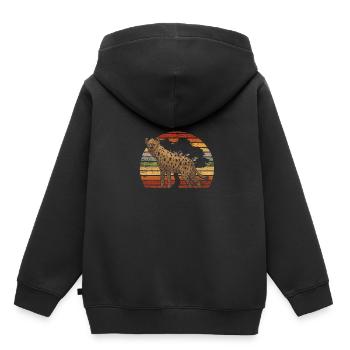 Retro hyena animal - Kids Premium Organic Hoodie - black - Back - AI Model Kid Male (0cm)