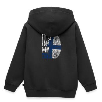 Finnland Finne Herkunft - Kinder Premium Organic Hoodie - Schwarz - Hinten - AI Model Kid Male (0cm)