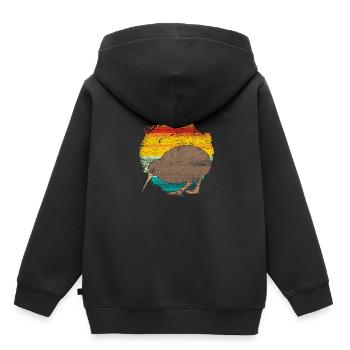 kiwi - Sweat Premium à capuche enfant bio - noir - Dos - AI Model Kid Male (0cm)