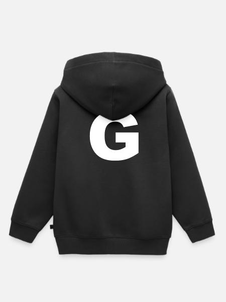 Anfangsbuchstabe Buchstabe G - Kinder Premium Organic Hoodie - Schwarz