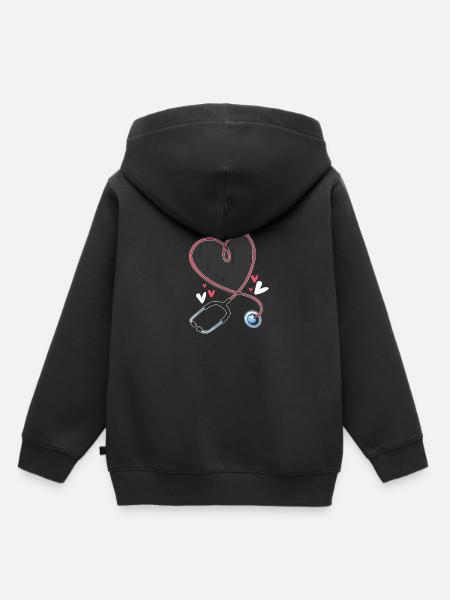 Stethoskop - Kinder Premium Organic Hoodie - Schwarz