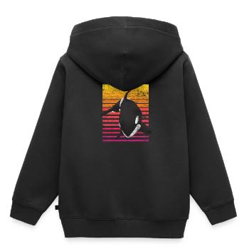Orca Wal - Kinder Premium Organic Hoodie - Schwarz - Hinten - AI Model Kid Male (0cm)