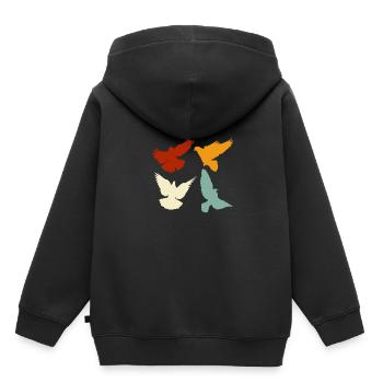 Retro pigeon animal - Kids Premium Organic Hoodie - black - Back - AI Model Kid Male (0cm)