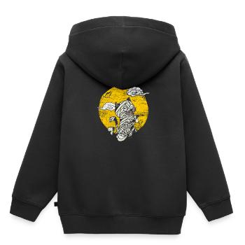 Katze Mumie - Kinder Premium Organic Hoodie - Schwarz - Hinten - AI Model Kid Male (0cm)