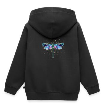 Libelle - Kinder Premium Organic Hoodie - Schwarz - Hinten - AI Model Kid Male (0cm)