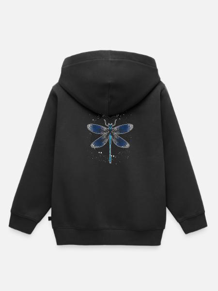 Libelle Tierliebhaber - Kinder Premium Organic Hoodie - Schwarz