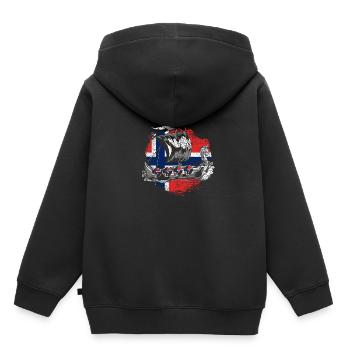 Drapeau Oslo Norvège - Sweat Premium à capuche enfant bio - noir - Dos - AI Model Kid Male (0cm)