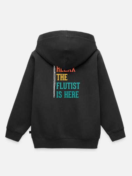 flûte - Sweat Premium à capuche enfant bio - noir