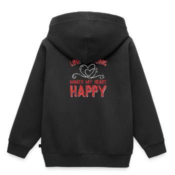 Linedance - Kinder Premium Organic Hoodie - Schwarz - Hinten - AI Model Kid Male (0cm)